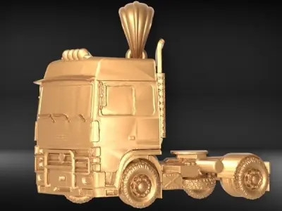 Semi Trailer Truck Pendant Necklace Jewelry  3D print model
