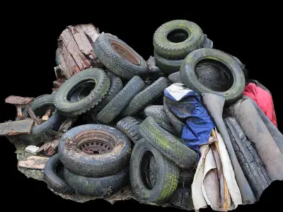 tires old trash pile photogrammetry Low-poly 3D model