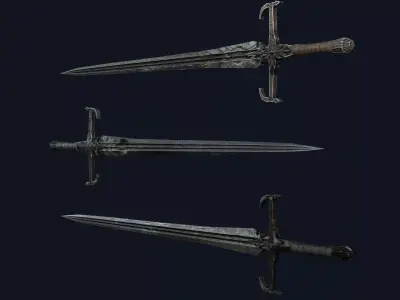 Cursed Maiden Knight Sword Low-poly 3D model