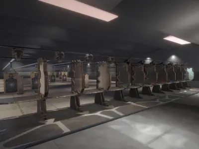 Shooting Range Interior  3D model