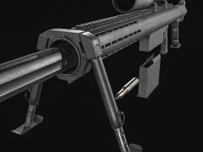 Anzio 20mm Sniper rifle Low-poly 3D model