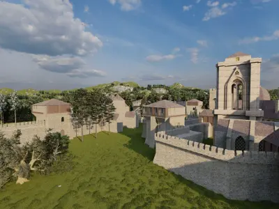 Medieval Castle 3D model 15