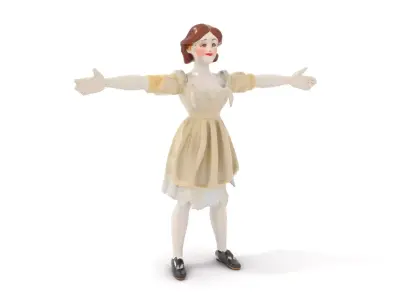 Vintage Porcelain Doll model pack Low-poly 3D model