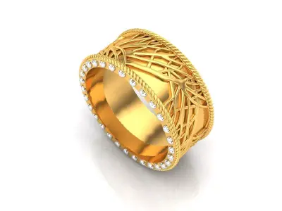 0154 - Antique Band Gold Ring 3D print model