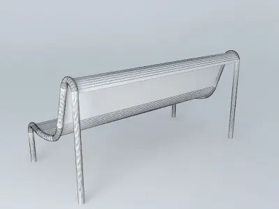 Eco Platform Bench Blue Stamped Finish Free 3D model