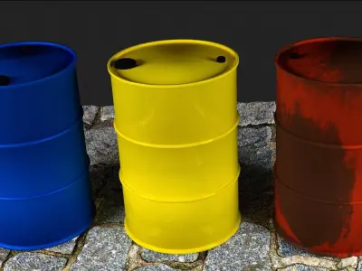 Oil barrel Free low-poly 3D model shop
