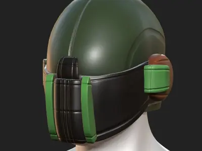 Helmet scifi military combat 3d model low poly  Low-poly 3D model get