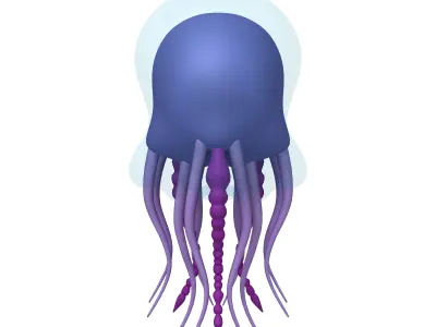 Jellyfish Cartoon 3D model purchase
