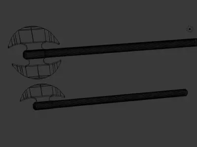  Axe Double Free  Free low-poly 3D model
