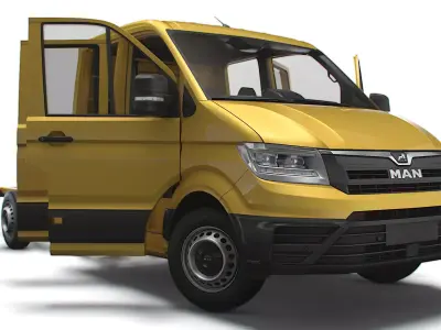 MAN TGE Chassis DoubleCab L3 HQInterior 2023 3D model