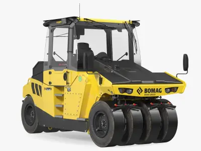 Bomag BW 28 RH Pneumatic Tired Compactor Dusty 3D model
