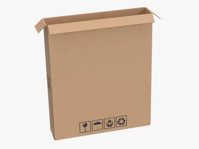 Cardboard Box 50x10x60 Open 3D model