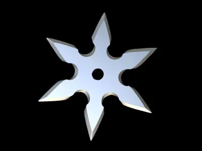 Shuriken silver star 3D print model purchase