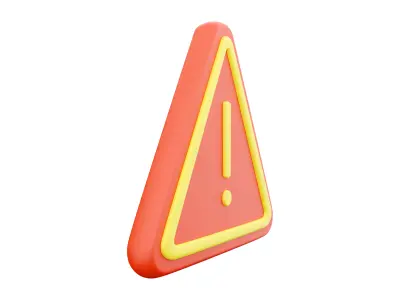 3D red warning sign icon 3D model