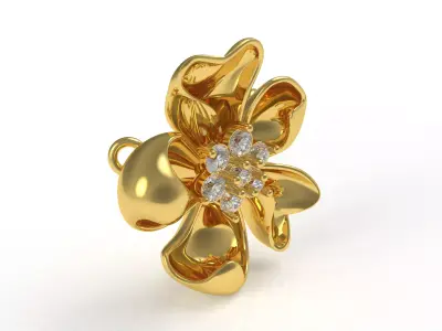 Flower Pendant 3D print model 7