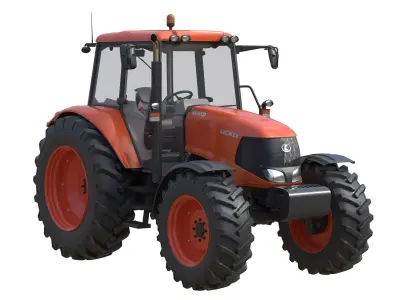 Kubota M130X1 Utility Tractor Low-poly 3D model