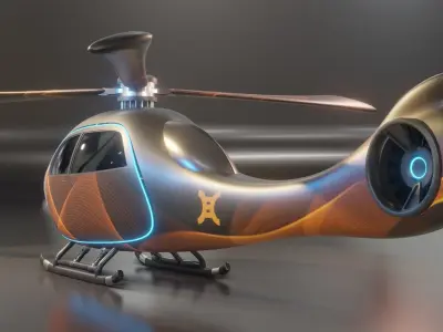 Helicopter concept design Low-poly 3D model
