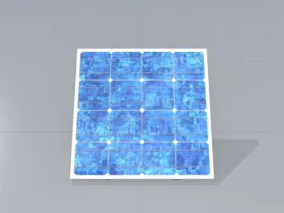 Solar module version 3 2x2m tilt angle 30 degrees without stand Low-poly 3D model