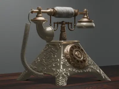 Retro phone 3D model buy