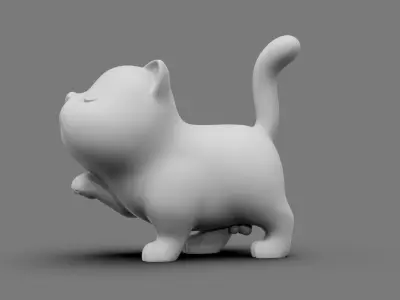 Cute cat 3D print model