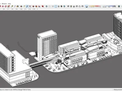 Sketchup Commercial Office Complex 251 3D model