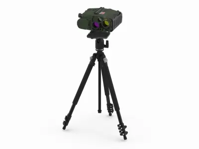 Battlefield Laser Rangefinder Tripod Green 3D model