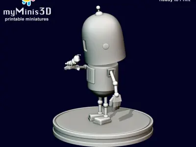 Cute Robot with a Caterpillar Miniature 3D print model