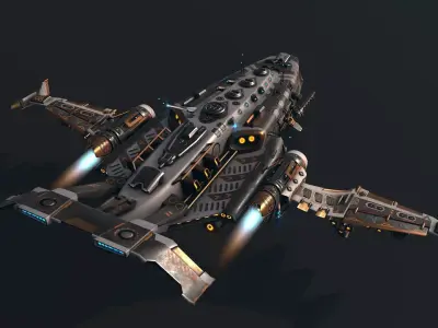 Spaceship 04 Modular Pack Low-poly 3D model