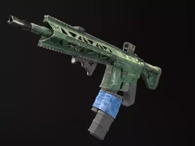 Game ready rifle ar-15 Low-poly 3D model