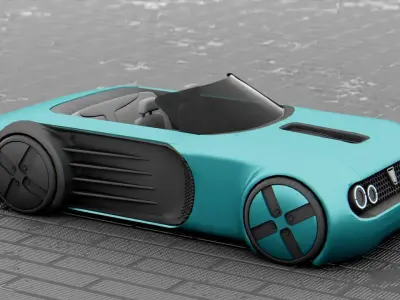 CONCEPT ELECTRIC  VEHICLE  INDIA SUMMER   RIGGED 3D model
