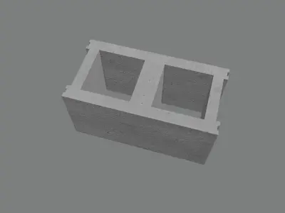 Cinderblock Low-poly 3D model
