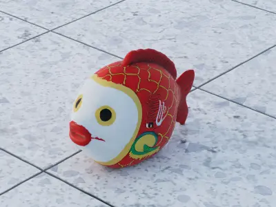 Chinese fish puppet Low-poly 3D model