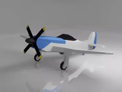 P-51D Mustang Low-poly 3D model