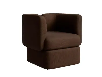 Shelter Back Accent Brown Chair Low-poly 3D model