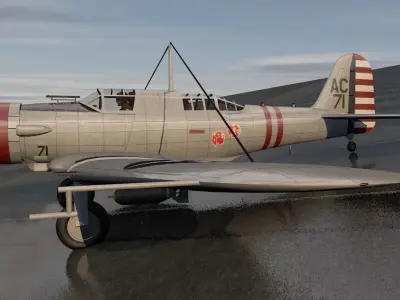 Northrop A-17A Nomad 3D model