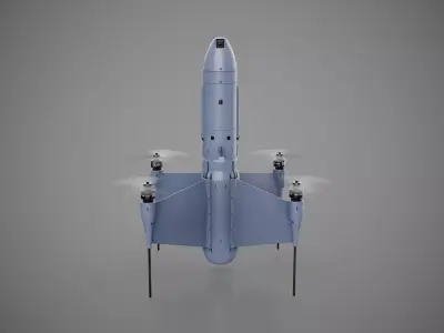 Ukrainian interceptor drone Bagnet Low-poly 3D model