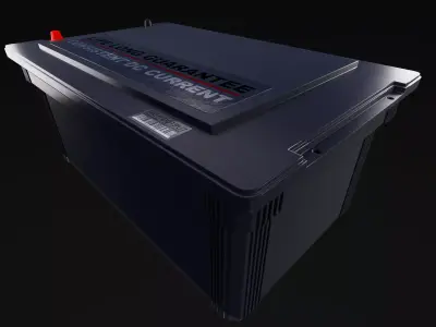 High performance heavy duty DC battery for vehicle  Low-poly 3D model