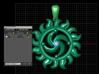 sun pendant Slavic symbols 1155 3D print model