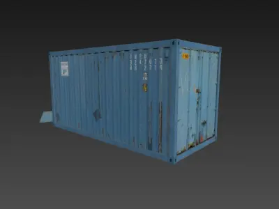 Low Poly Container shipping Low-poly 3D model purchase
