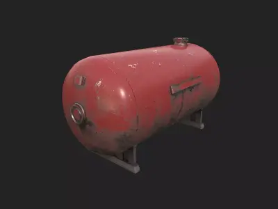 Gas Tank - 4 Color Low-poly 3D model