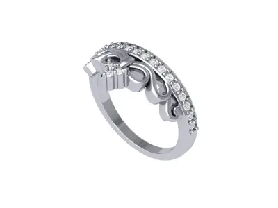 Crown Ring 3D print model