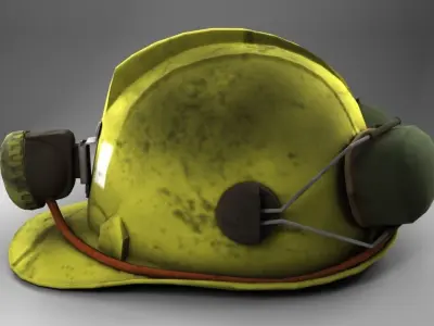 Lowpoly Mining Helmet Low-poly 3D model