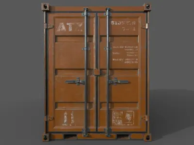 Oranges Shipping Container PBR  Low-Poly Game Ready 3D Model Low-poly 3D model