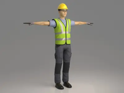 Working Men - Kim Low-poly 3D model