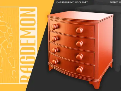 English Miniature Cabinet 3D model