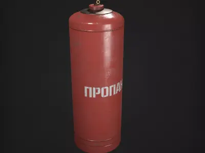 Gas Cylinder Low-poly 3D model 3