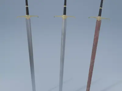 Sword two swords Low-poly 3D model