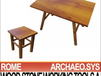 Roman Wood Stone Working Tools Collection 3D Print 3D model