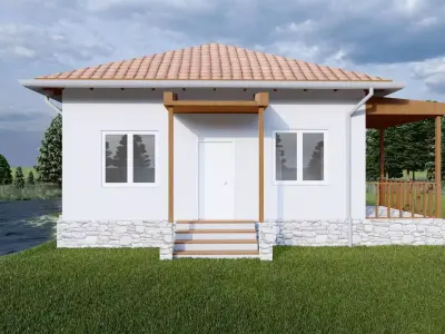 Village House with terrace Free 3D model