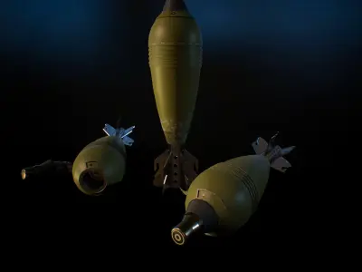 Mortar missile Low-poly 3D model
